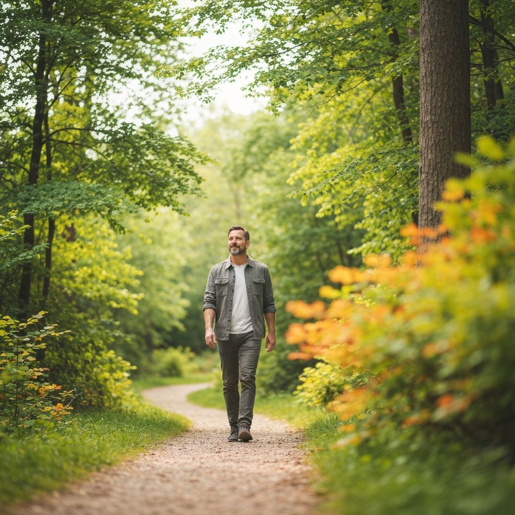 Man in nature environment
